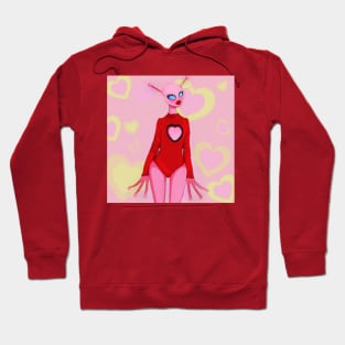 Pink Hearts Alien Hoodie